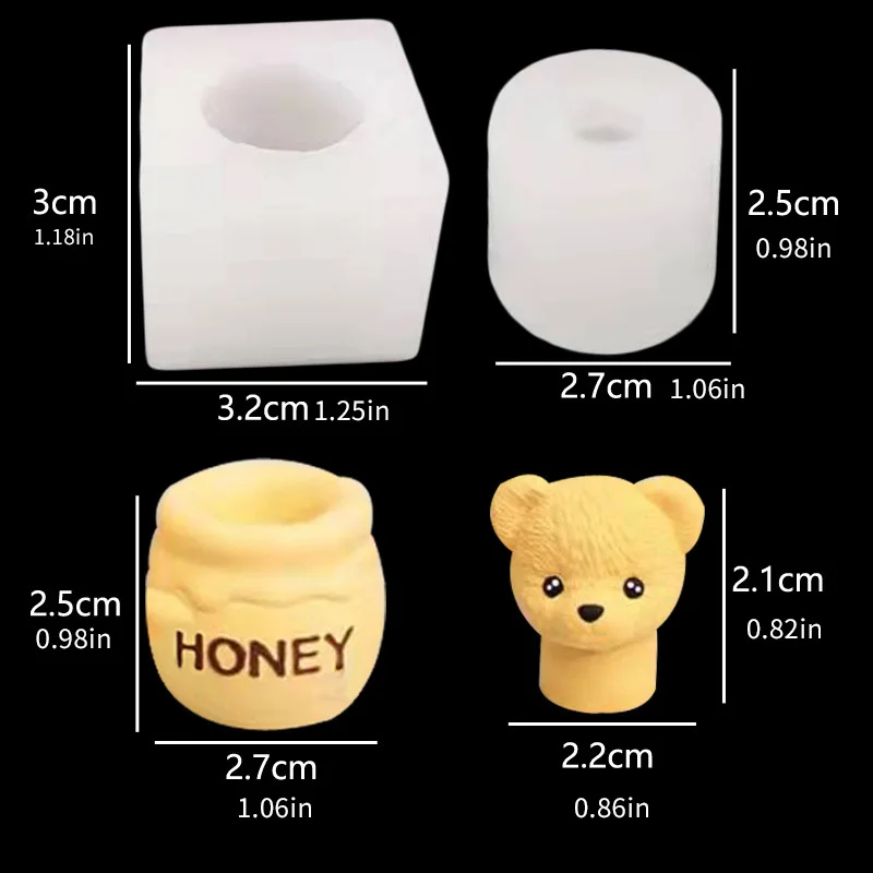 1 Piece, Size Three-Dimensional Honey Pot, Bear Silicone Mold, Chocolate Candy Mold, Cake Ornament
