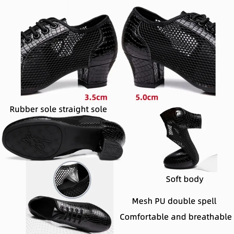 Chaussures de danse latine en plein air pour femmes, baskets de tango modernes, chaussures de salle de Rhjazz, chaussures de salsa, chaussures de formation d'enseignant, rouge et noir