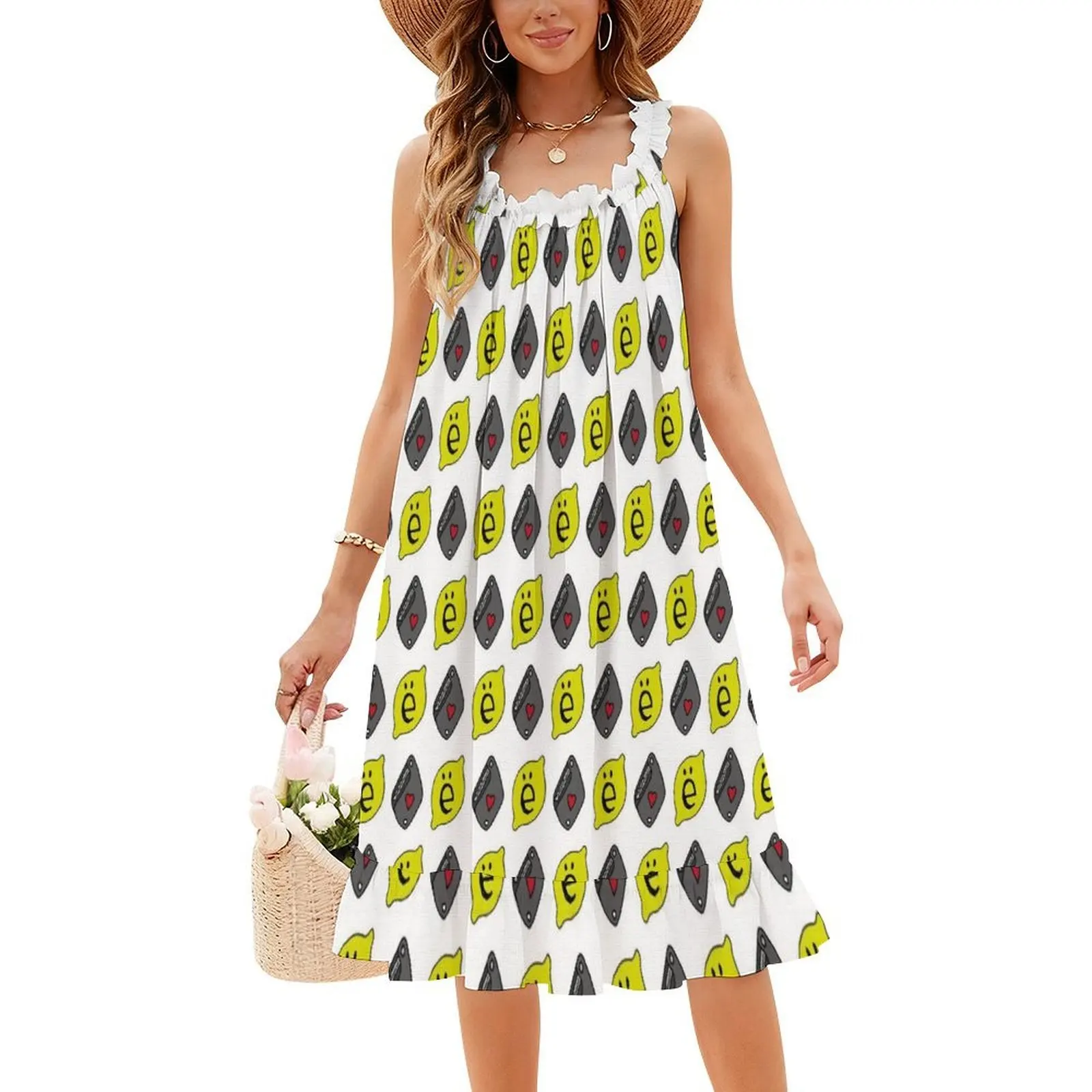 فستان حفلات نسائي من Citron E ملابس عصرية مطبوعة للنادي للسيدات ليمون Bx 2Cv Dyane Xm مفاتيح صفراء للنساء #4