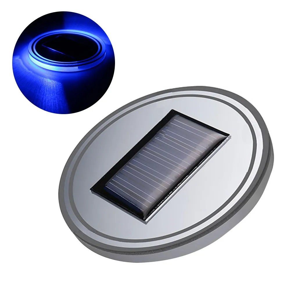 Solar LED Car Cup Mat with Vibration Sensor – Rechargeable Glow Night Light for Bottles & Tumblers
