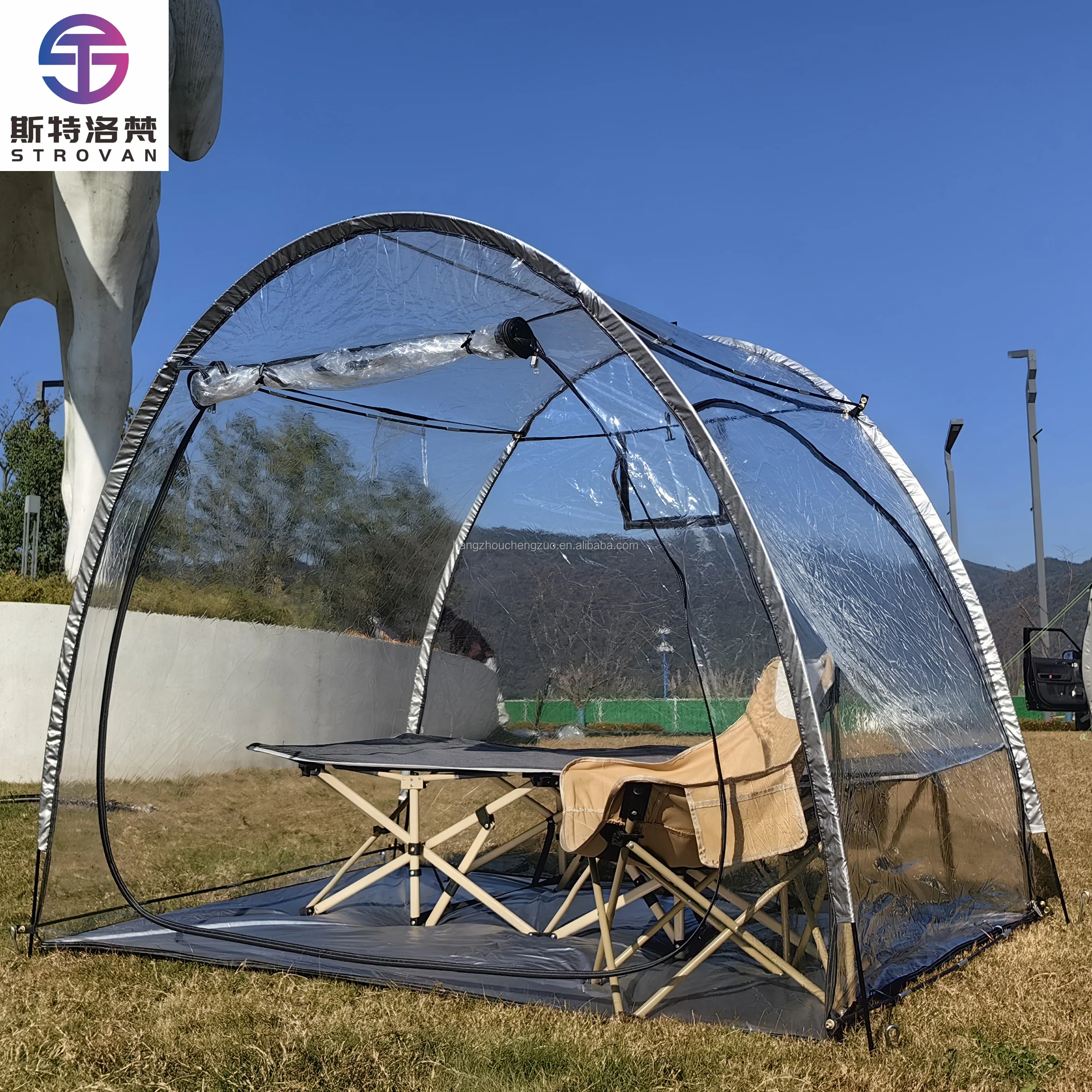

STLF LZS Pod All Weather Sports Tent with Attached Floor,Outdoor Bubble Tent, Rainproof Camping Sun Shelter for Sports Events Ch