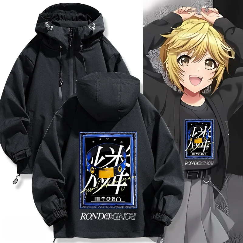 

ex Autumn Winter Jaet D4DJ Yume Mountain Coastline Windproof Casual Coat with Hood ket Polyester Nylon Cosite Fiber