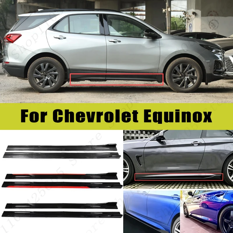 For Chevrolet Equinox Racing Sport Side Skirts 2.0/2.2M 86.6" ABS Splitters Extended Lip Body Kit Bumper Modified Parts 8Pcs