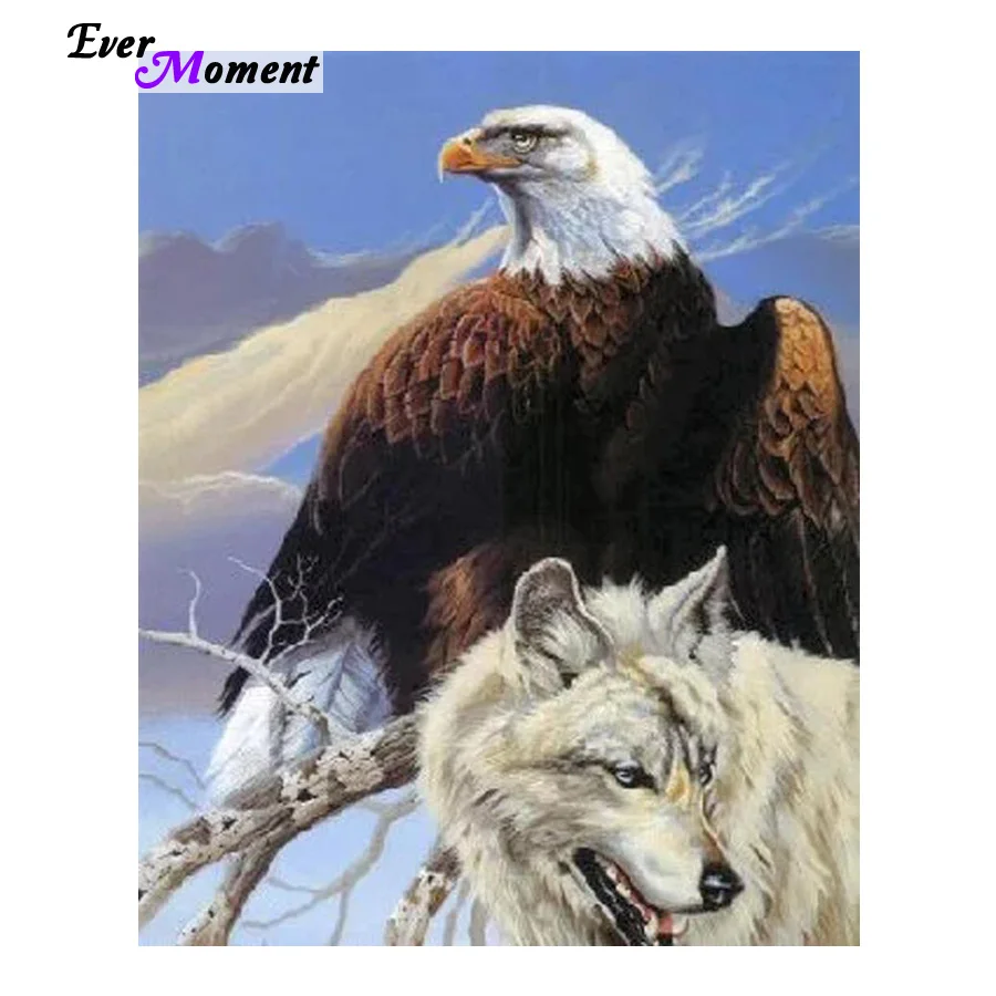 

5D Diamond Painting Raptor Beast diamond embroidery Eagle and Wolf picture home decor diamond mosaic gift cross stitch ASF457