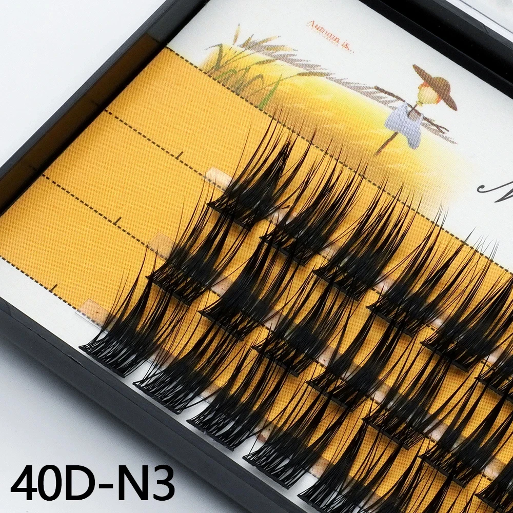Pestañas 1 Caja / 60 pestañas individuales naturales 40D / 30d pestañas hechas a mano pestañas 3D visón ruso Cilia