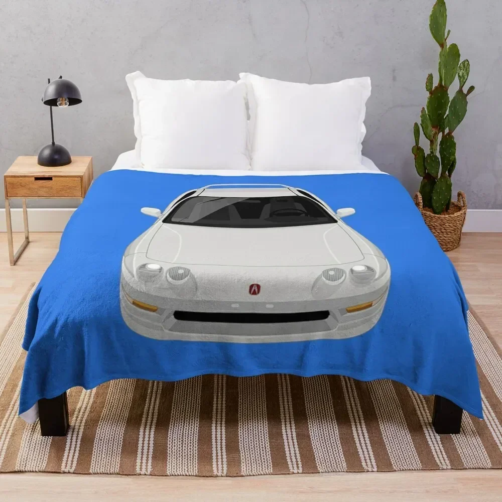 

White Integra T-ShirtIntegra Type R 1997-2001 - White T-Shirt_by JDMart_ Throw Blanket Faux Fur Soft Warm Blanket for Bed
