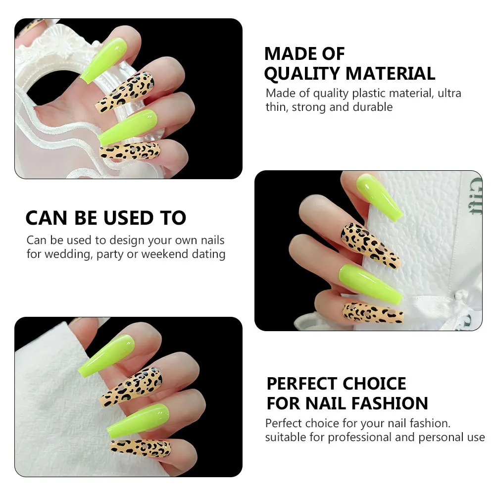 24Pcs Fluorescent Fake Nails Ultra Thin Strong Durable DIY Nail Art for Wedding Party Salon Home