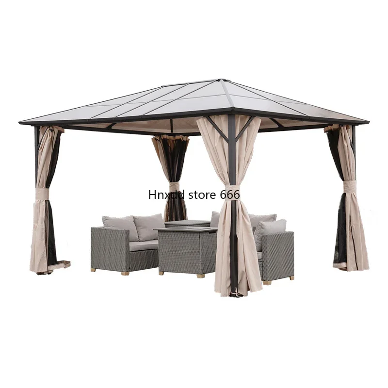 Aluminum pavilion Outdoor courtyard Roman tent Garden awning Terrace Four corner pergola