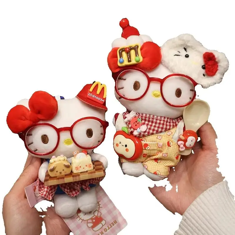 

Kawaii Hellokitty Dress Up Kt Cat Plush Doll Bag Pendant Keychain Cute Ornament Perfect Exquisite Gift for Girls Daily Decor
