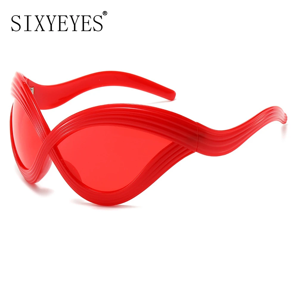 Oversized Cat Eye Sunglasses Goggle Women Men 2000\'s Futuristic Punk Sun Glasses Party Eyewear UV400 Y2k Eyeglass Cool Shades