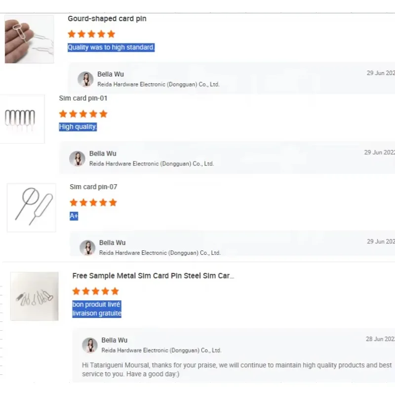 무료 샘플 니켈 도금 스프링 스틸 심 카드 트레이 제거 핀 키 도구 바늘 (휴대폰용)