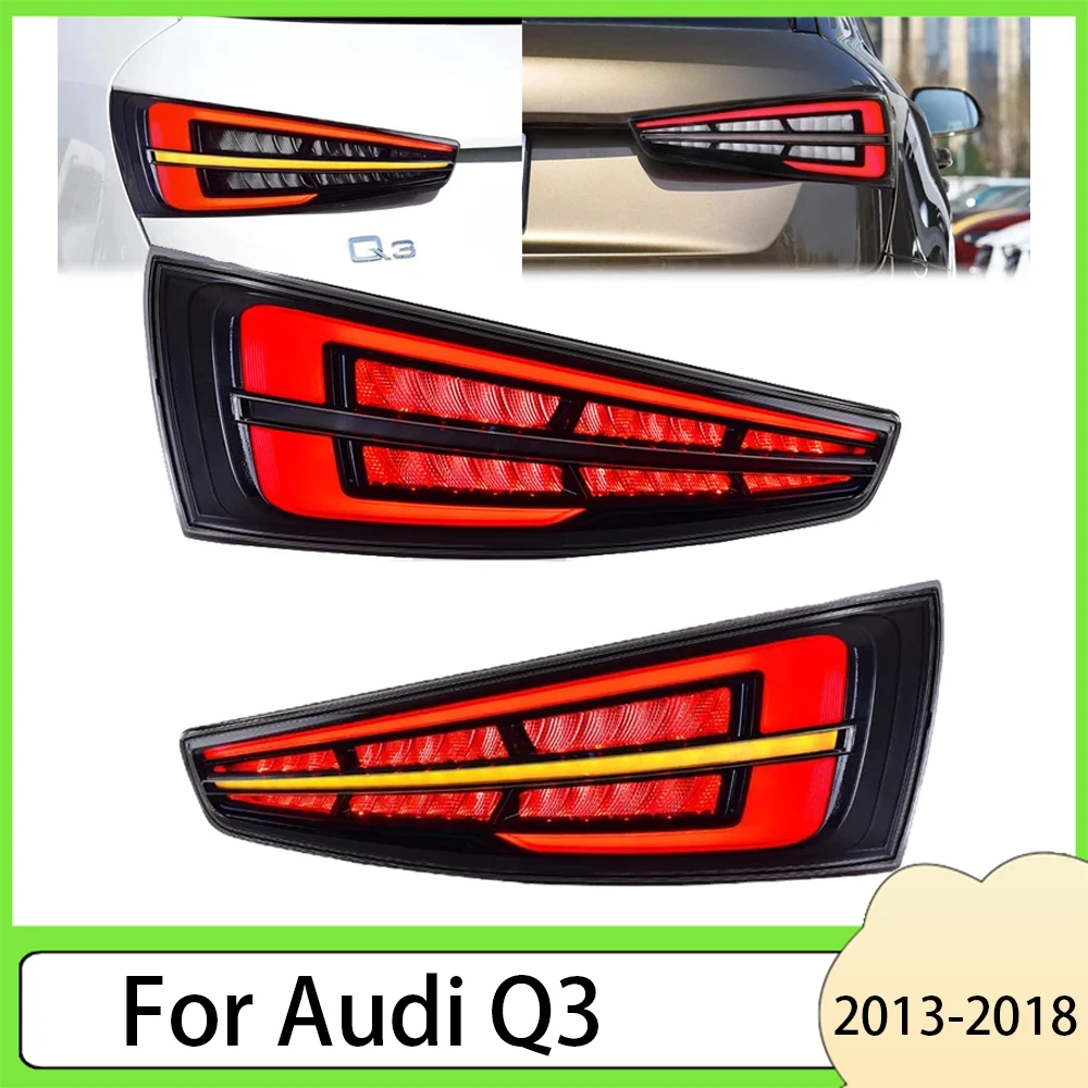 

2PCS Car LED Taillights For Audi Q3 2013-2018 Rear Brake Sequential Turn Signal Light Car Accessories Q3 Tail Lights
