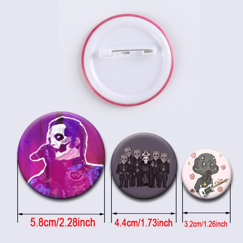 Sodo Nameless Ghoul Badge Classic Rock Band Cartoon Ghost Button Pins Jewelry Accessories Gift Retro Music Band Fanart Brooches