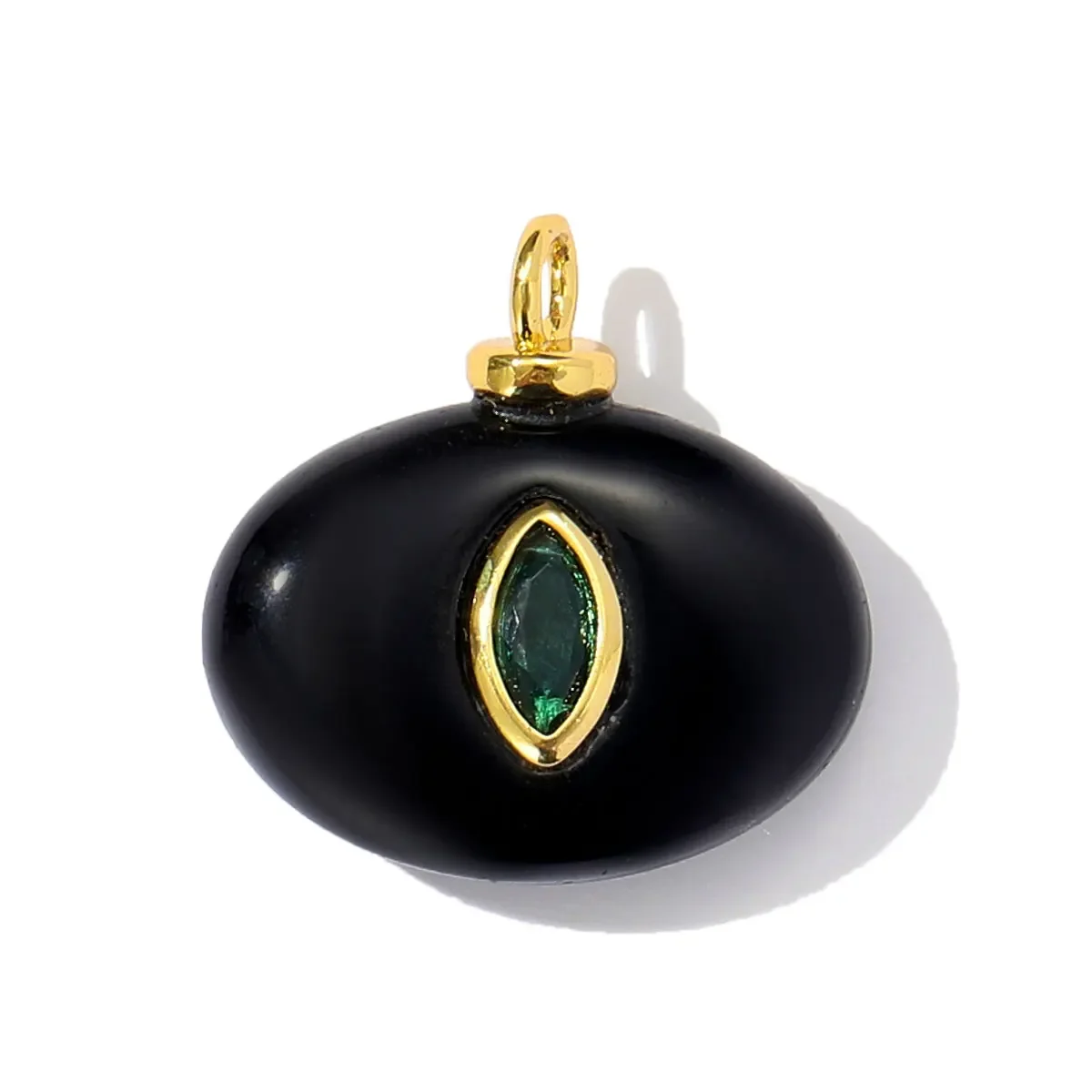 3 قطعة/الوحدة الرجعية النحاس الزركون الطبيعي حجر عين النمر قلادة قلادة الملكيت الجولة DIY القرط سحر المرأة مربع مجوهرات #3