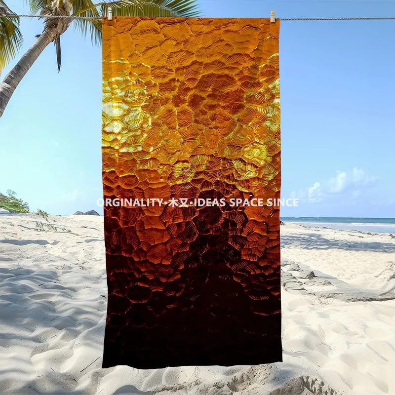 

Amber Honeycomb Beach Towel Patterned Sunscreen And Windproof Suitable For Swimming Pool Camping Travel