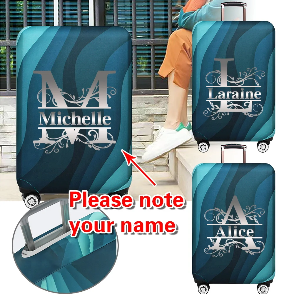 Customized Name Reusable Luggage Cover Protective Case 18-32inch Trolley Box Suitable Washable Personalized Travel Accessories