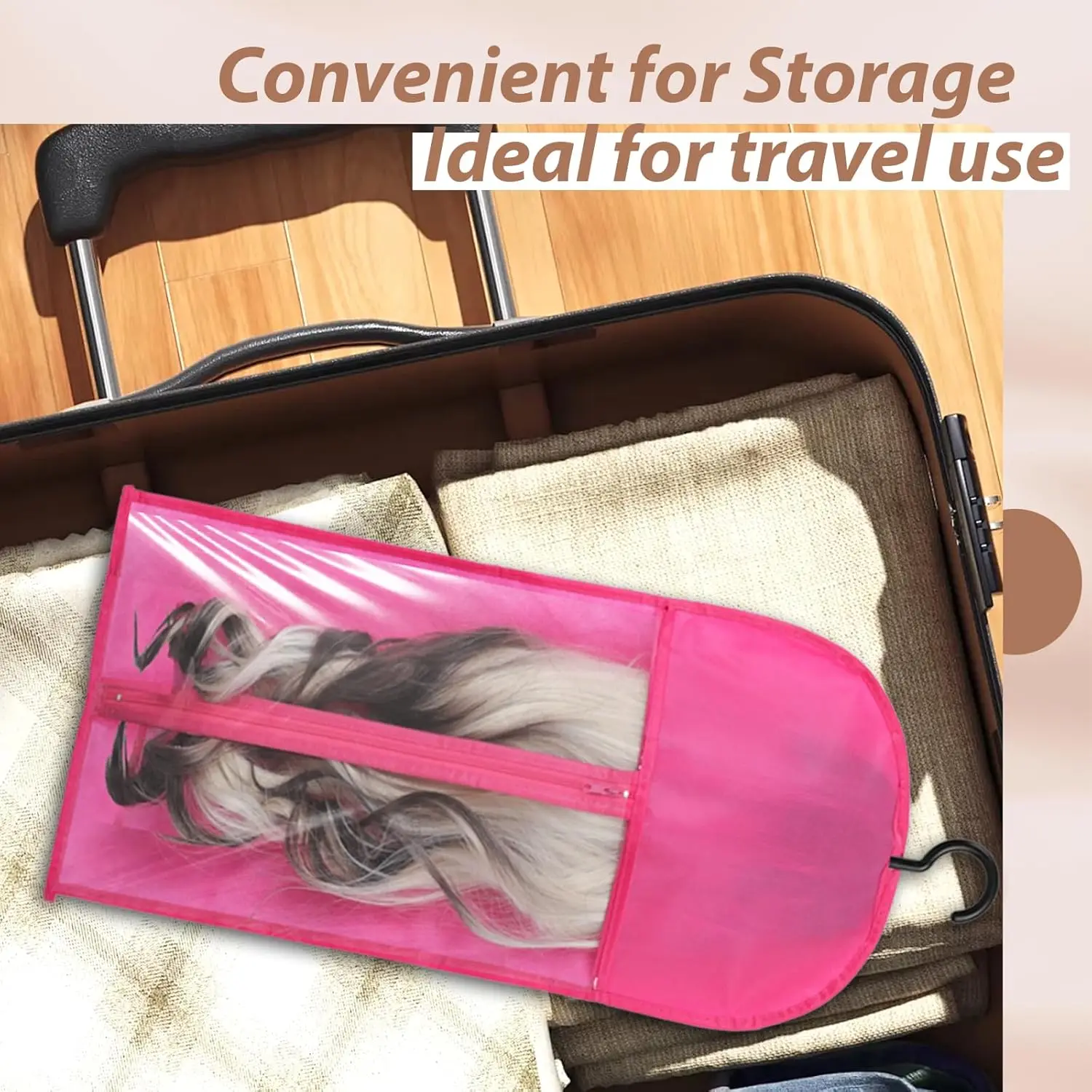 Wig Storage Bag with Hanger for Multiple Wigs