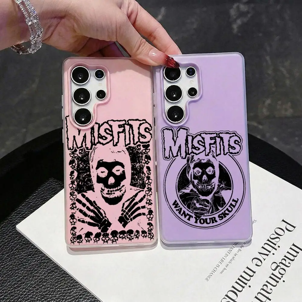 Rock band M-MisfitsS Phone Case 2-in-1 Detachable Clear Case for Samsung S26-S22 Multi-Color Card Holder Soft TPU