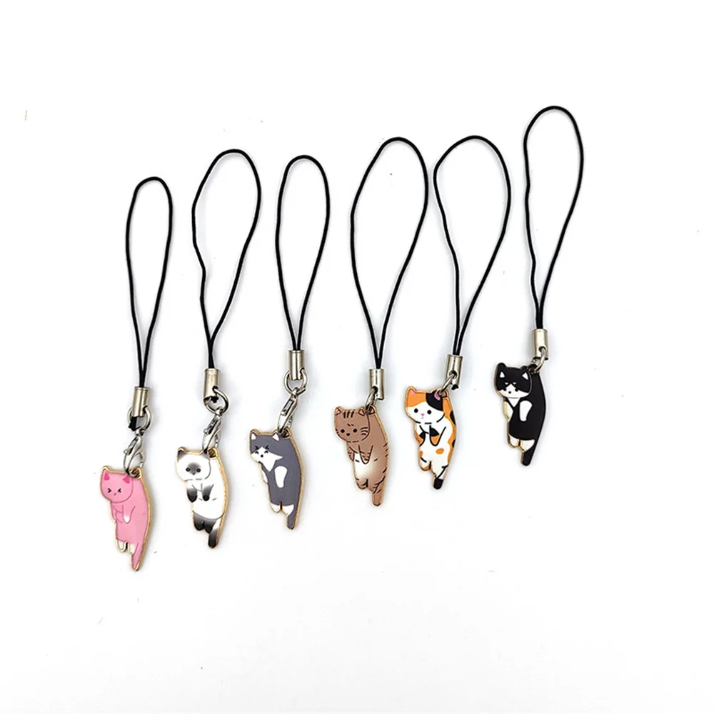 Cute Cat Phone Strap Lanyards For Case Strap Decoration KeyChain Mobile Phone Strap Phone Hanging Charms