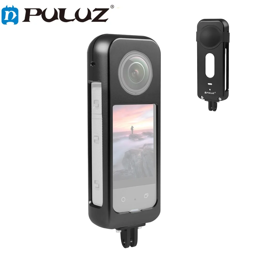 PULUZ Metal Cage Rig For Insta360 X3 Protective Housing Frame Case &Silicone Lens Cover Action Camera Accessories