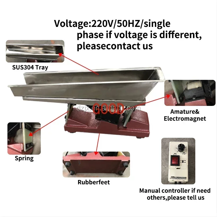 Электромагнитный линейный вибрационный вибрирующий конвейер для зерна
