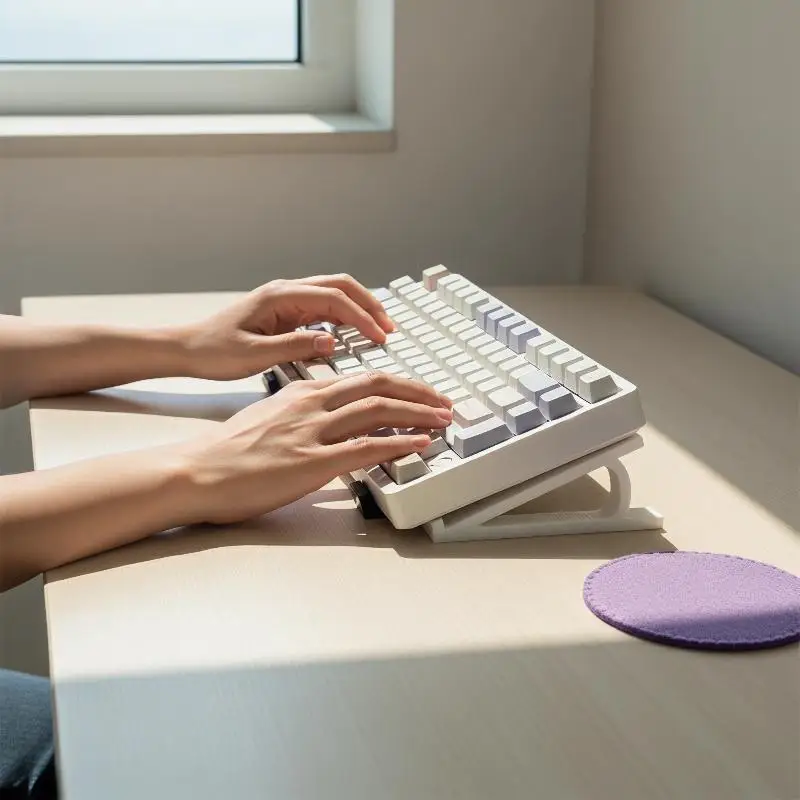 Keyboard Riser Stand with Non-Slip Grip for Improved Typing Angle Perfect for Office Desks