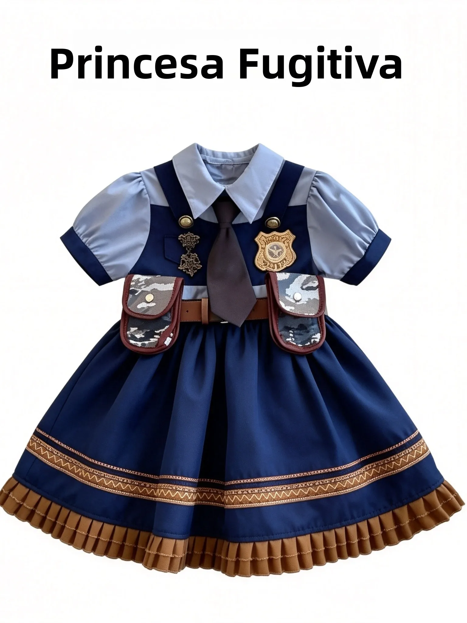 Fantasia de Cosplay Judy, Uniforme de Polícia Coelho,  , Saia de Princesa de Verão, Vestido de Manga Cur...