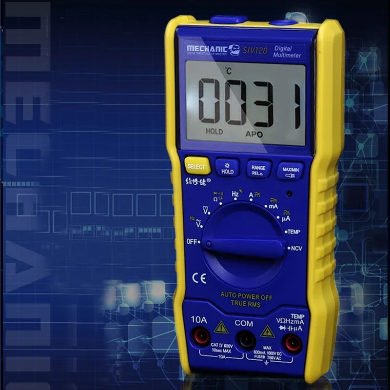 Multimeter MECHANIC SIV120 Intelligent Anti-burn NCV Measurement Function Selection LED display Flashlight Automatic Standby