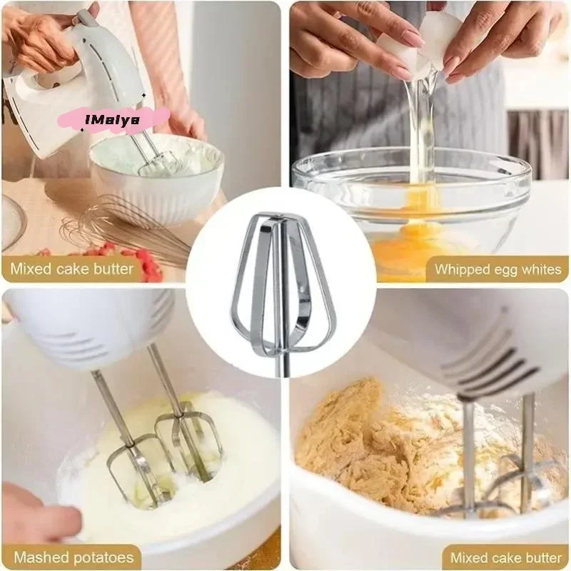 Electric Egg Beater Stirring Hook Stainless Steel Handheld Mixing Stick Durable Egg Whisk Replace Attachment Kitchen Baking Tool