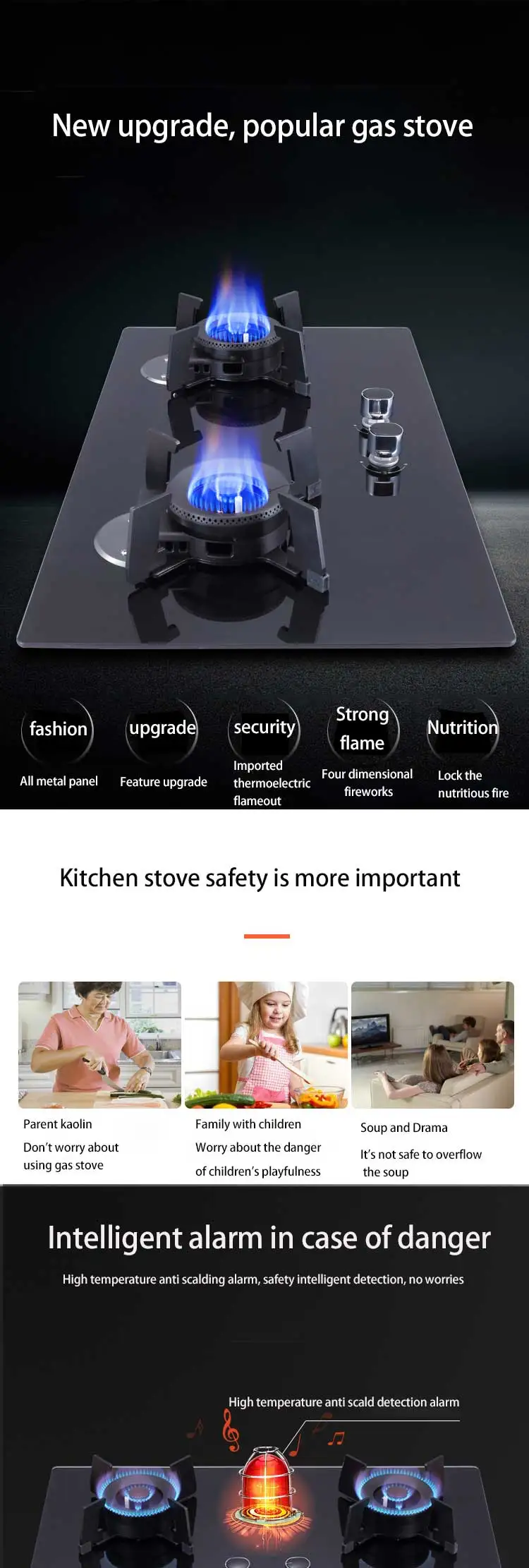 Neuer Typ Gasherd Doppelherd Magic Dish Herd Flammendurchschlagschutz High Power