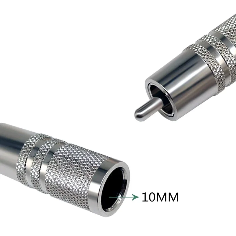 4 Buah Konektor Adaptor Audio HiFi Colokan Solder RCA Tembaga Berlapis Perak 11Mm