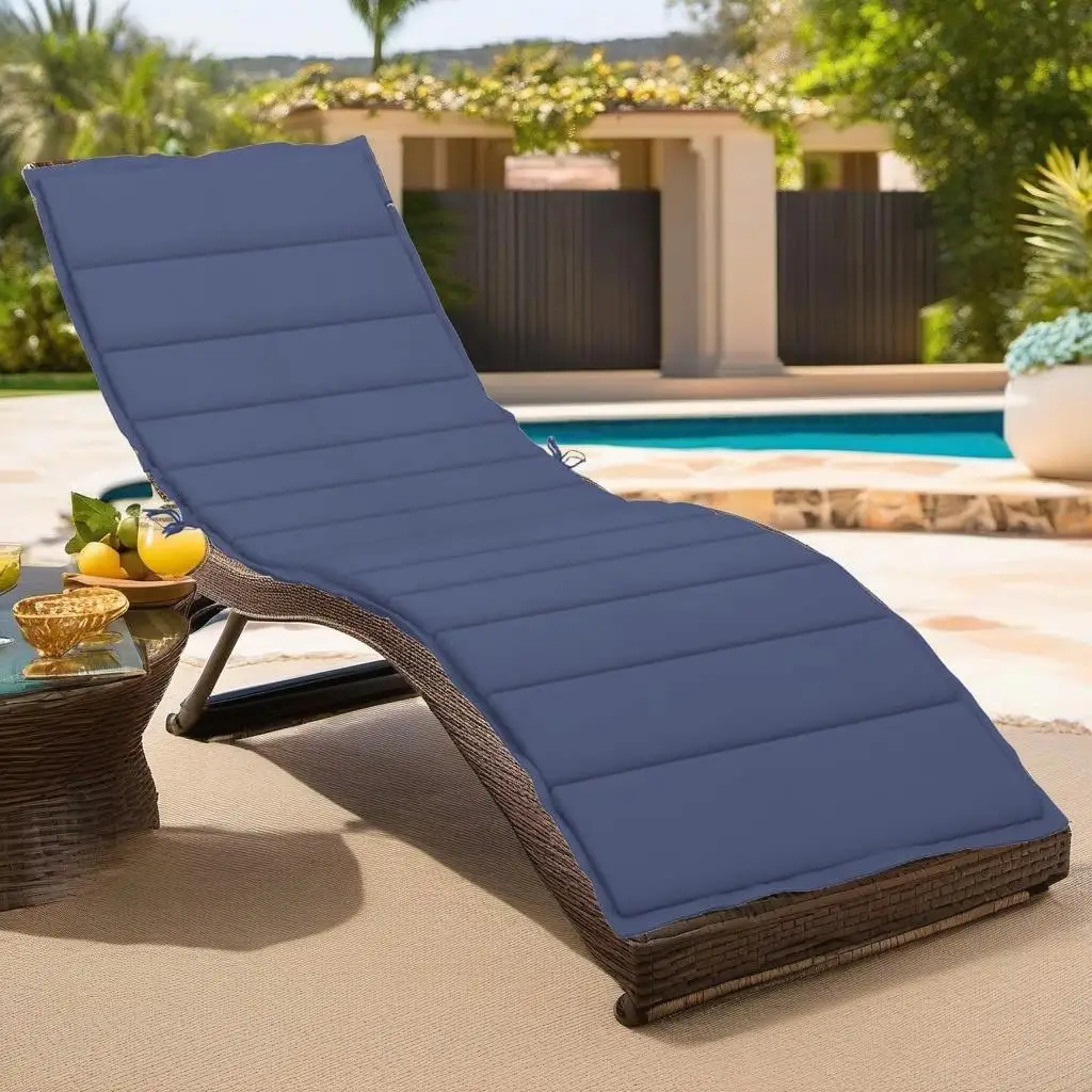 

Sun Lounger Cushion Navy Blue Oxford Fabric