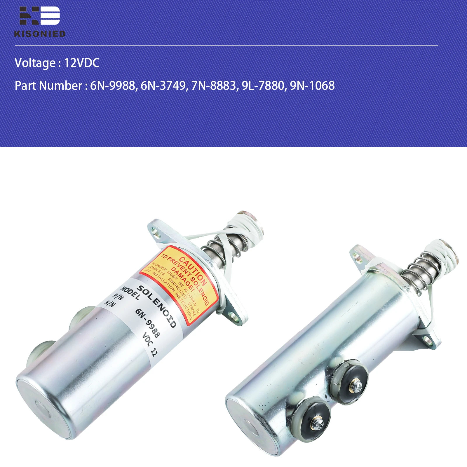 6N-9988 Fuel Shut Off Solenoid 6N-3749 7N-8883 9L-7880 9N-1068 for Caterpillar Engine 3208 Paving Compactor 2 Terminals 12VDC