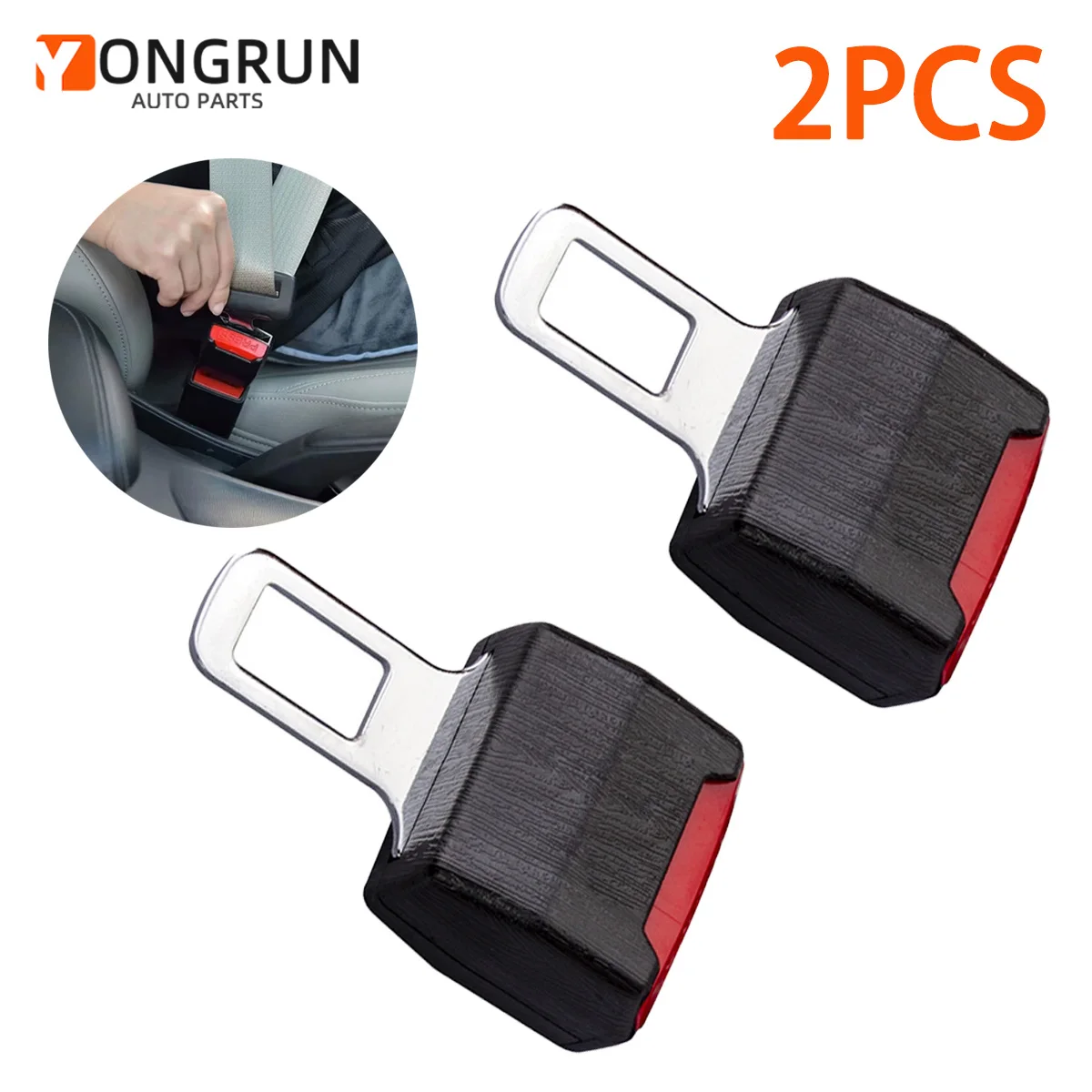 YONGRUN 2PCS Seat Belt Extension Buckle Car Safety Lock System Seat Belt Extender Texture Grip Seat Belt Extension Accessories