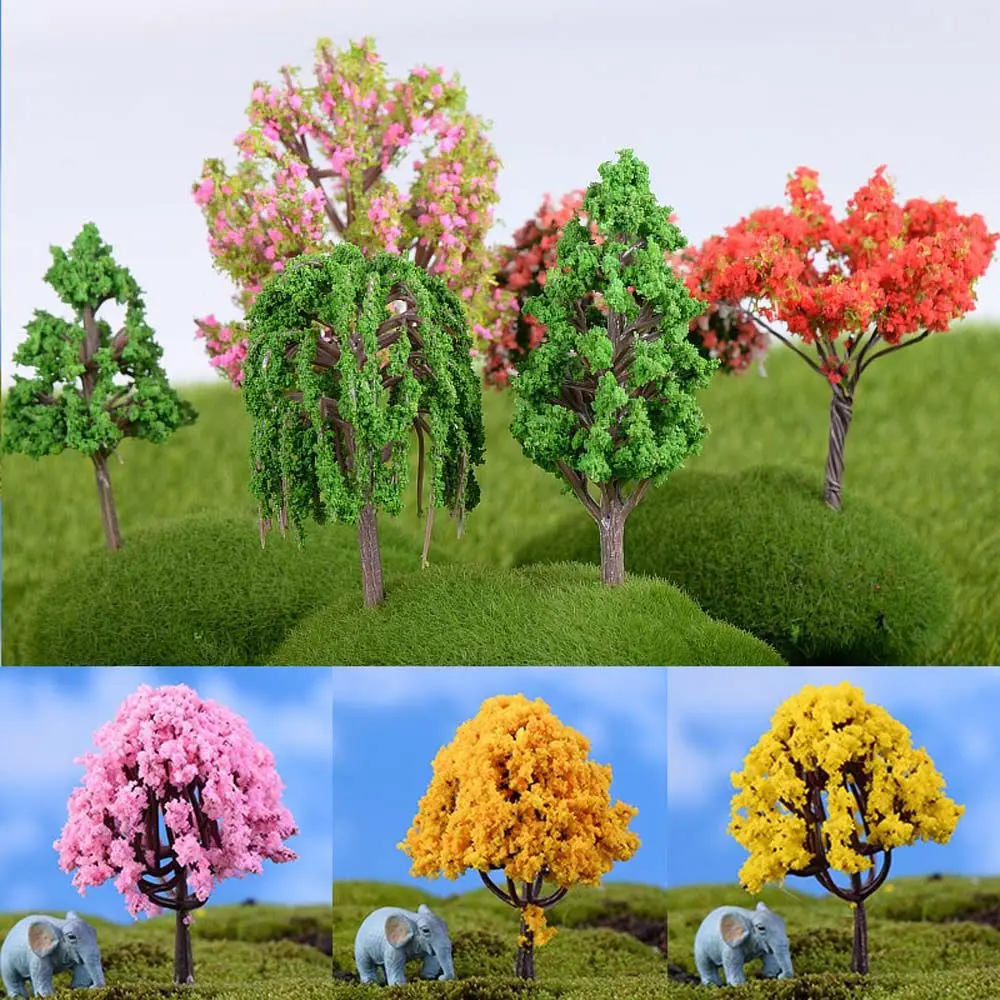 Simulation Trees 1PC Garden Microlandscape Miniatures Plastic Figurines Mini Home Decoration High Quality Hot Sale Sakura