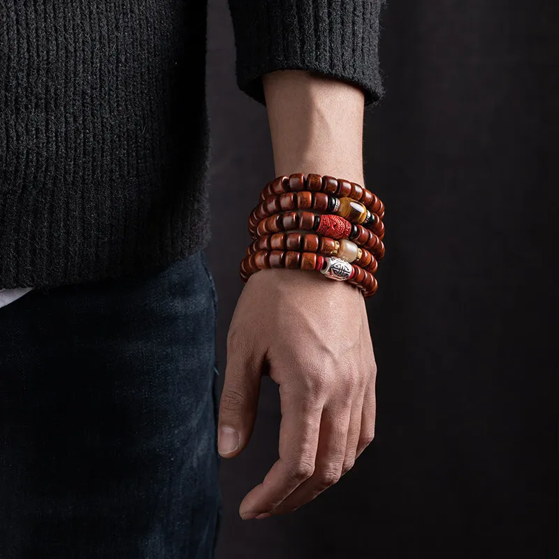 Yak Bone Beaded Bracelet Tibetan Style Buddhist Prayer Beads For Men Wenwan Fidget Wear 2026 Natural High Density Aged Yak Bone