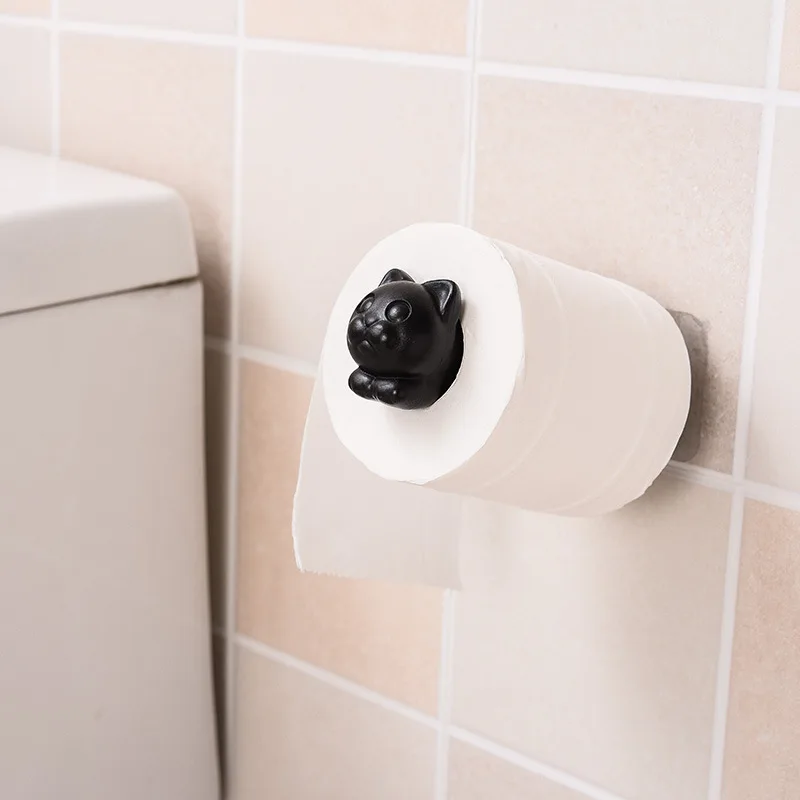 1 stücke Wand-Wc Papier Halter Cartoon Katze Teleskop Tissue Halter Küche Tissue Rollen Spender Bad Papier Handtuch Rolle