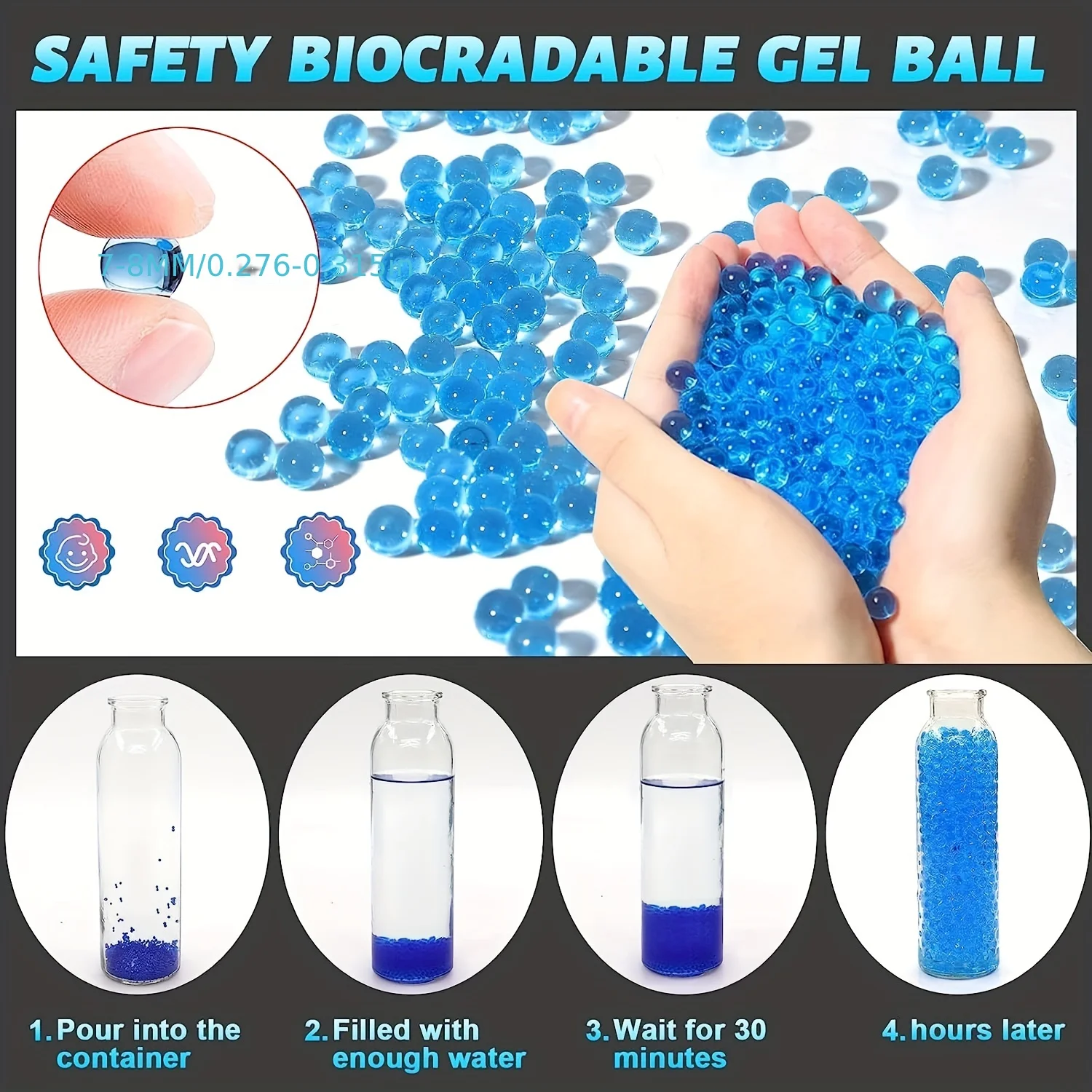 Giocattolo elettrico per pistola Blaster con sfera in gel Blaster, pistola per schizzi automatica con occhiali, gioco di tiro per attività all'aperto