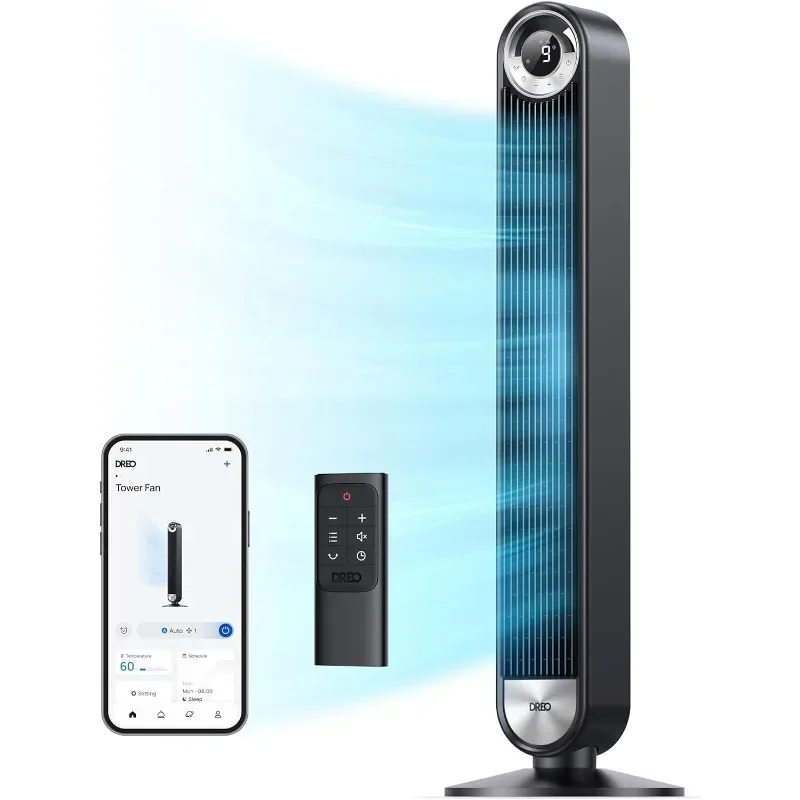 Smart Tower Fans Home 90° Oscillating Bedroom Voice Control Floor with Timer, Tower Fan Bedroom 4 Speeds 8H Timer