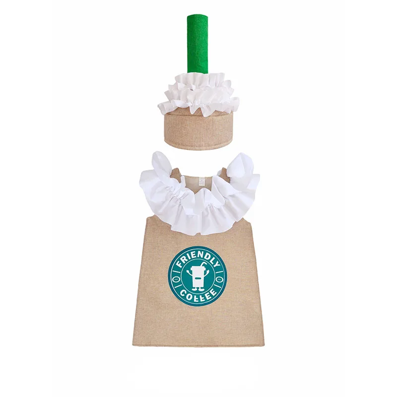 أزياء الهالوين التنكرية للأطفال Frappuccino ملابس القهوة التأثيرية ملابس الحفلات للعب الأدوار