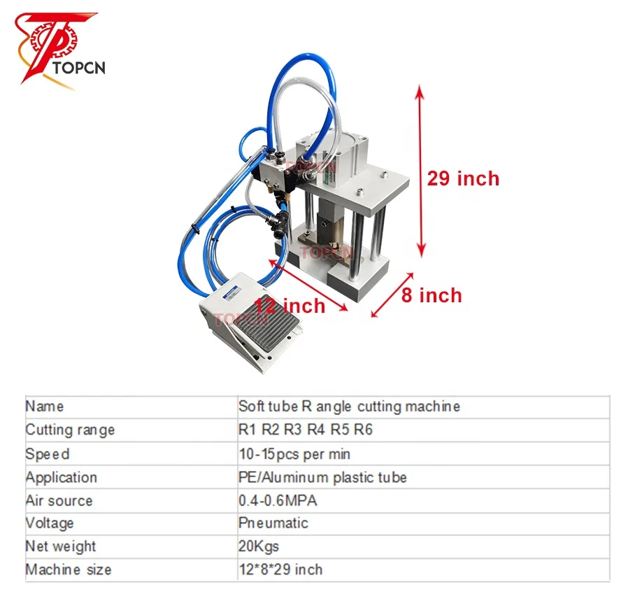 Cosmetics Manufacturers Hose Arc Cutting Machine Semi Automatic Tube R  Angle Rounding Chamfer Shape Cutting Machine