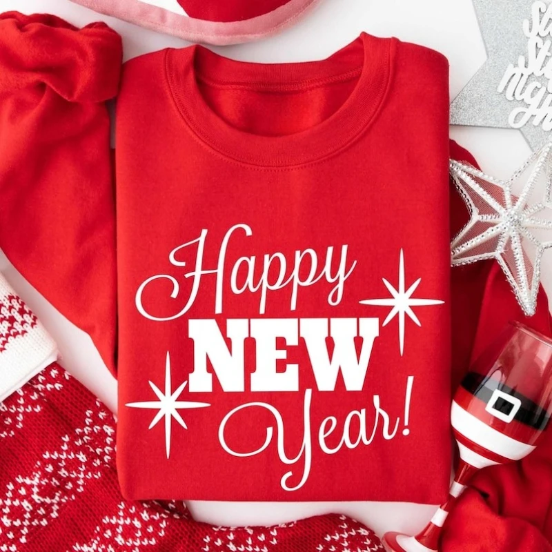 新年おめでとうセレブレーションスウェットシャツ、こんにちは2026年パーティーシャツ、新年ギフト衣装、秋冬ファッションサーマルフーディートップス