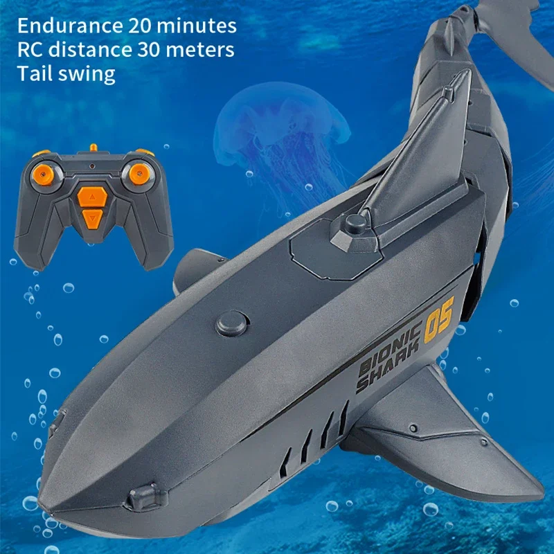 Rc submarino com câmera 480p barco subaquático brinquedo de controle remoto tubarão robôs animais em barcos controlados por rádio brinquedos para crianças