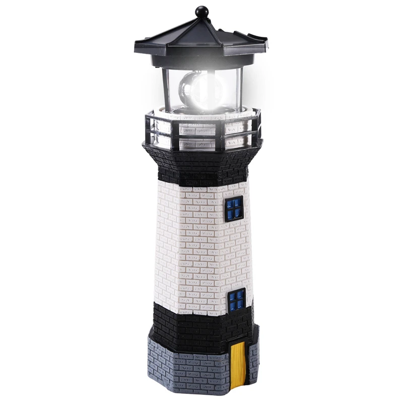 

AFBC Led Solar Rotating Lighthouse Outdoor Garden Decorative Light Garden Landscape Light Beacon Rotating Light