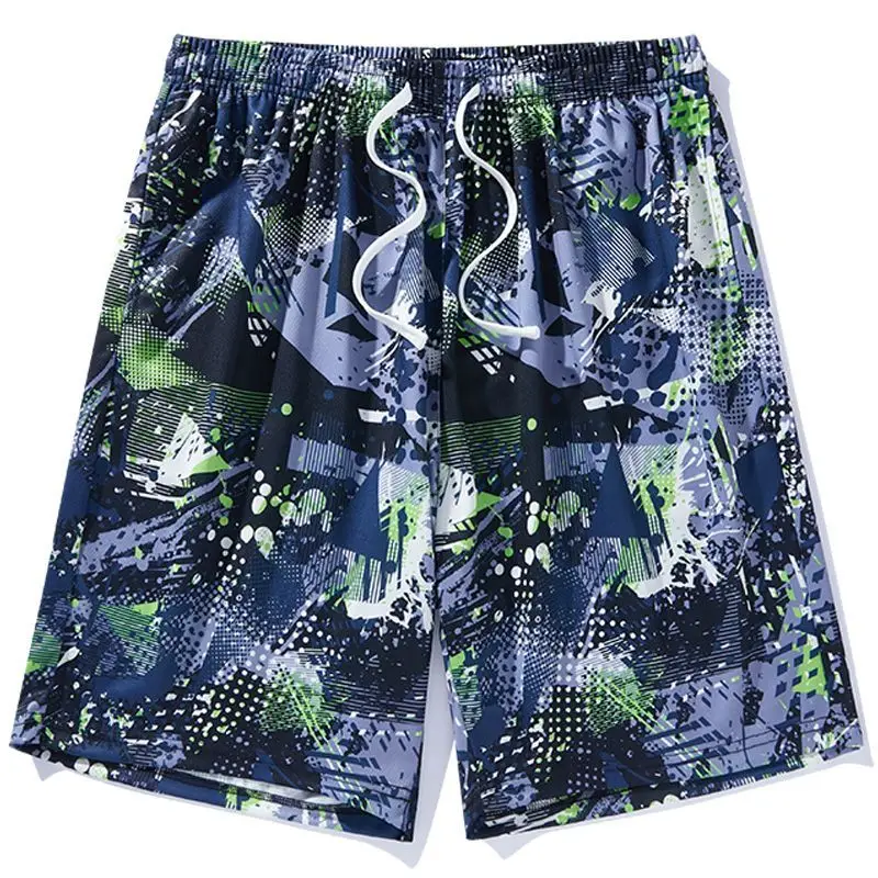 

Мужские пляжные шорты больших размеров с принтом, быстросохнущие, летние, дышащие, свободные, повседневные, для бега и плавания, размеры M-6XL