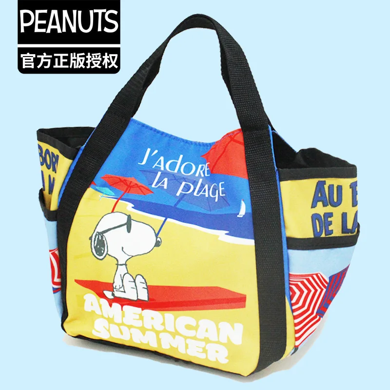 Authentieke Cartoon Anime Snoopy Grote Capaciteit Tote Lunchbox Handtas