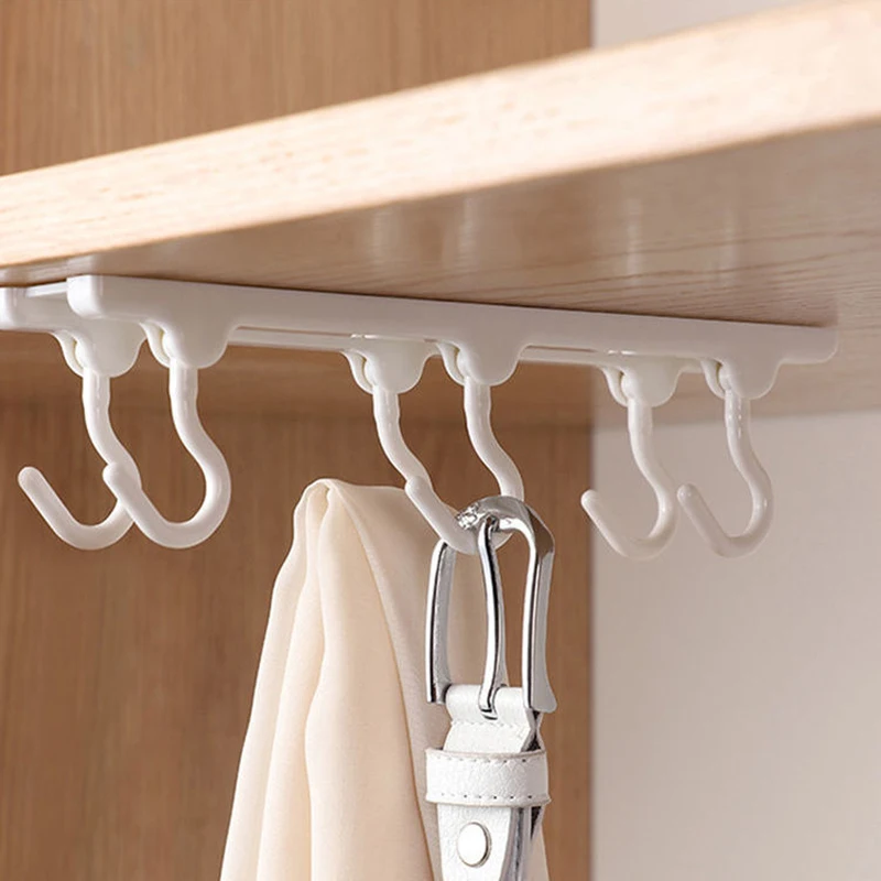 Six-Connected Kitchen Hook,Strong, Wall Hanging, Load-Bearing, Waterproof, Sticky Hook, Creative, Punch Free