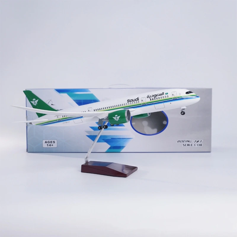 

1:130 Scale Plane Toy Saudi Arabian Airlines787 B787 Dreamliner Resin Replica Miniature Airplane Model Collection Gifts