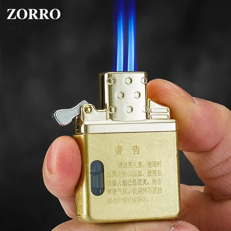 ZORRO Original Butane Gas Insert Movement Accessories Replace Inner Liner Windproof Single Double Jet Transparent Visible Gas