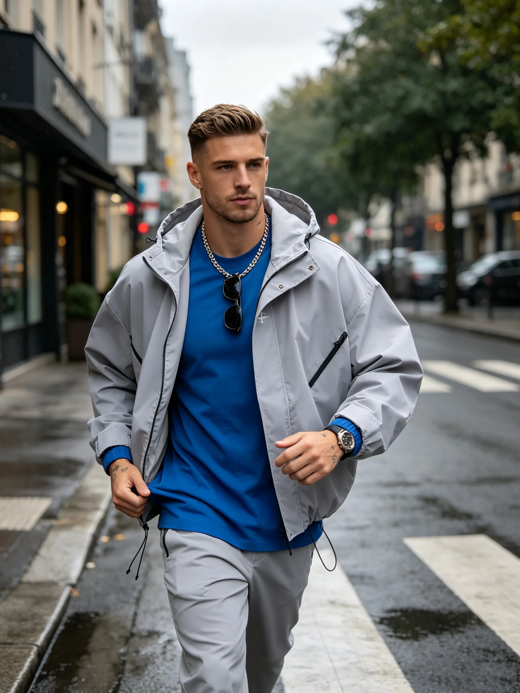 เสื้อแจ็คเก็ตกันลมมีฮู้ดสำหรับ - Windbreaker Men Zip บทวิจารณ์และราคา